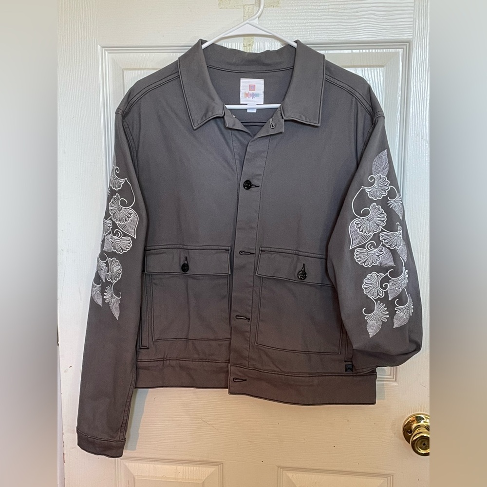 LuLaRoe Canvas Embellished Button Up Jacket XL